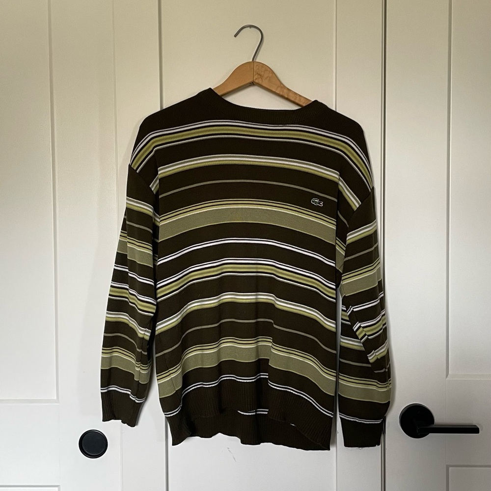 Lacoste Striped Green Sweater